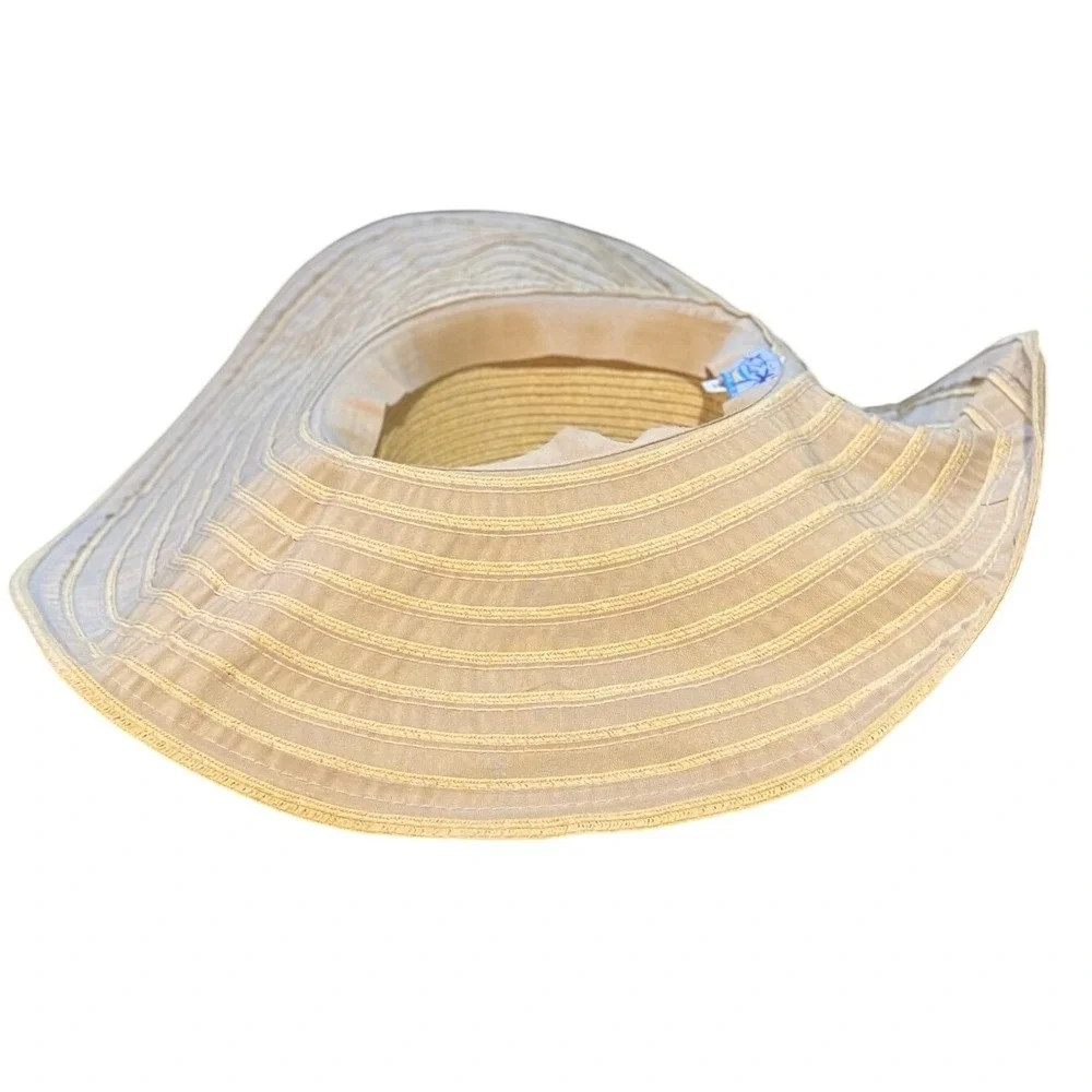 Sun‎ N Sand Tan Wide Brim Floppy Straw Sun Hat Beach Vacation One Size
